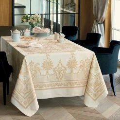 Garnier-Thiebaut Tischdecke - Eleonore Dore - GS - Verschiedene Größen -KitchenAid Verkäufe 42256 TISCHDECKE ELEONORE GOLD 174X174 CM 4